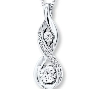 Kay jewelers sterling silver and white sapphire pendant